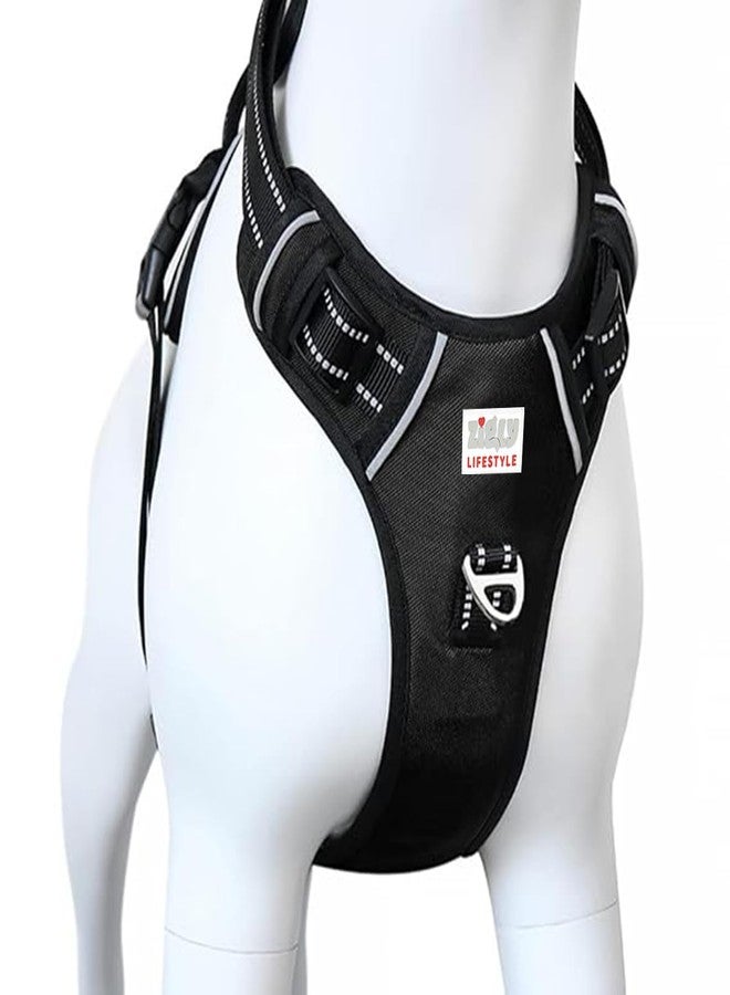 Zigly Lifestyle Shadow Guard Adjustable Dog Body Harness-Large - Black | Padded No-Pull Harness for Large Dogs & Puppies | Comfortable & Secure Dog Harness Daily Walks - Image 1
